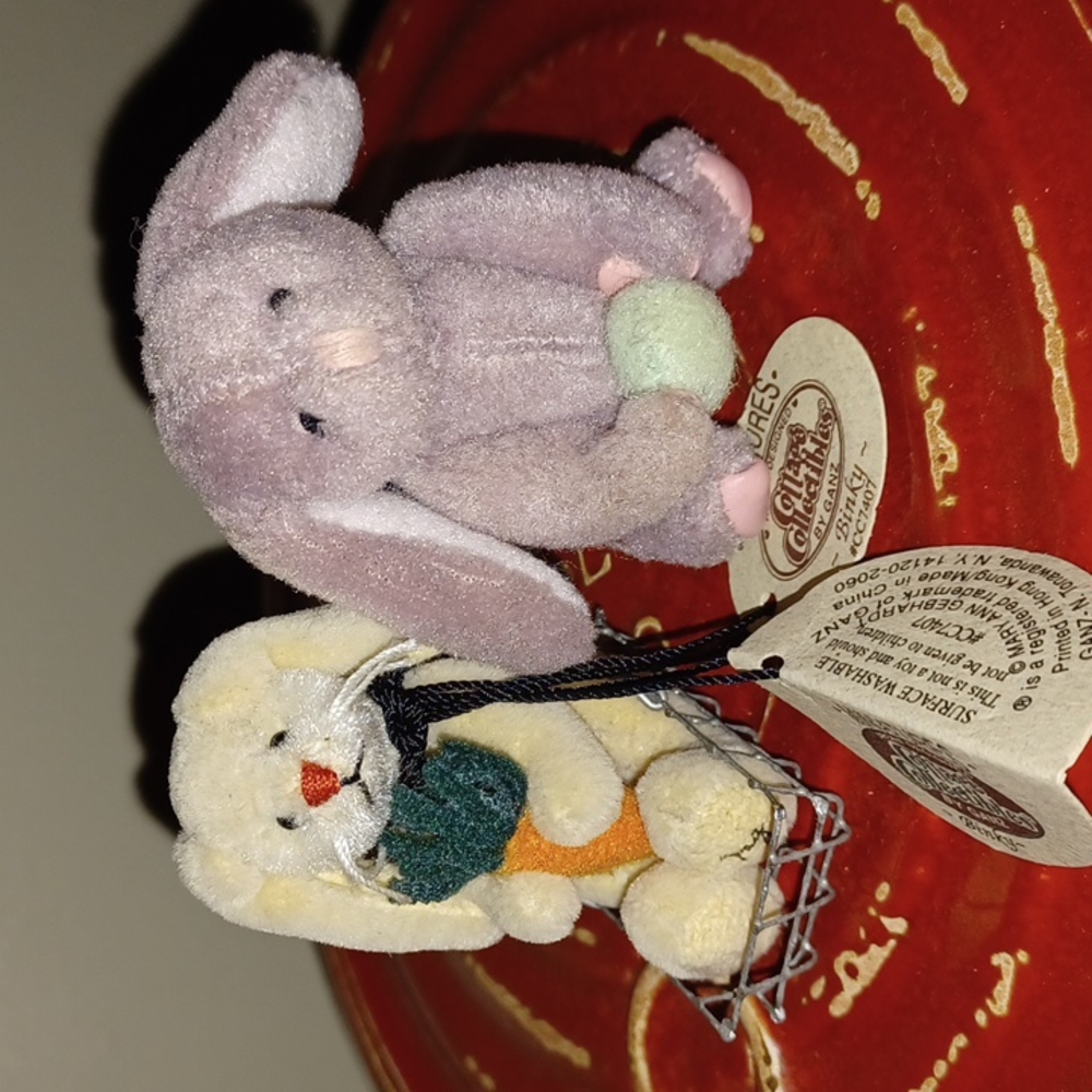 NWT Cottage Collectibles by Ganz BINKY Rabbit Retired and another unsigned!